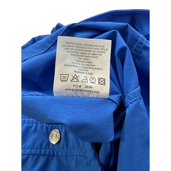Anatomie Womens Jane Travel Jacket Royal Blue Snap Front Pockets Stretch Size XL - Picture 8 of 9